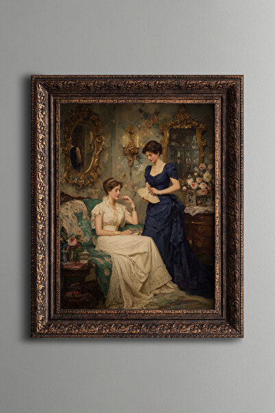 epiqart Elegant Ladies - Vintage Patterned Painting - Thick Model