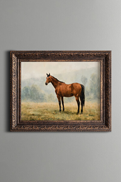 epiqart Horse Figure and Natural Scenery - Vintage Patterned Painting - Thick...
