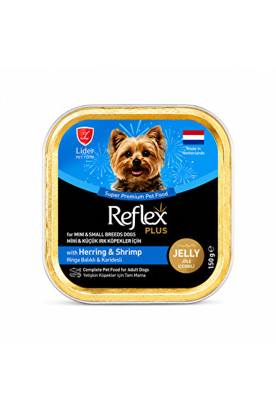 Reflex Plus Mini/Küçük Irk Köpekler İçin Ringa Balıklı ve Karidesli Jelly Yaş Mama 85 g