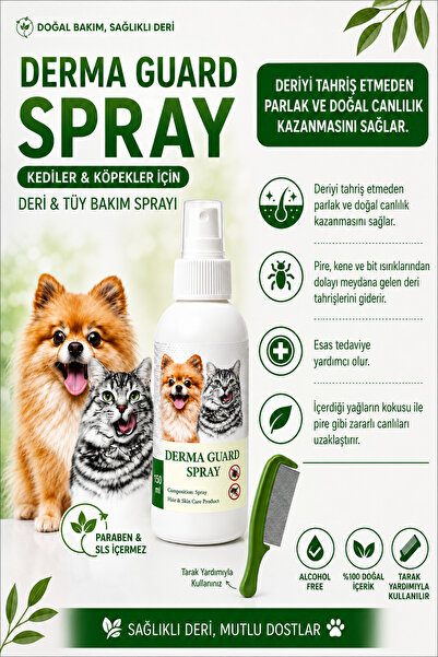 LİON PAW Kedi ve Köpek Deri & Tüy Bakım Spreyi 150 ml - Pire, Kene Isırığı So...