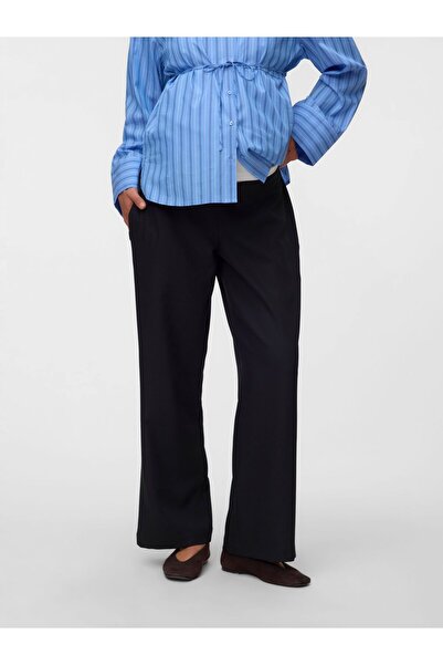 Mama Licious Hose mit weitem Beinschnitt Normal geschnitten Niedrige Taille Hose