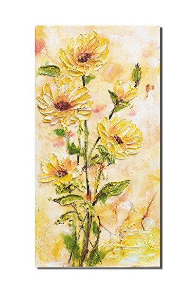 artnova Ръчно рисувана картина с импасто техника, Слънчоглед, 80x40см акрил в...