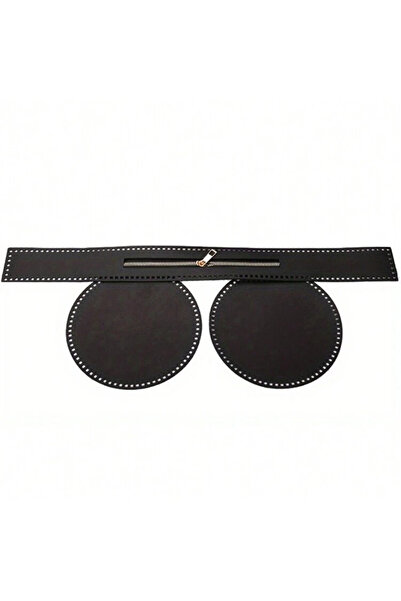 OEM Set accesorii pentru confectionare genti, piele ecologica, negru, 3 bucati