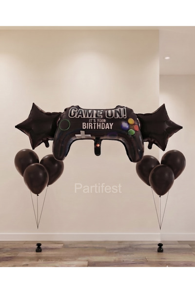 Partifest مجموعة بالونات عيد الميلاد باللون الأسود مع بالونات على شكل أرقام -...