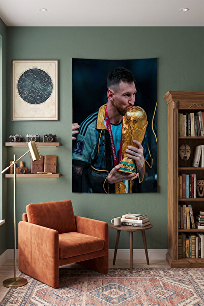 Milura Lionel Messi Duvar Örtüsü – Modern Dekoratif Kaliteli Kumaş Tapestry D...