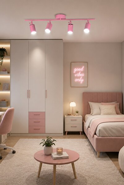 Valyria Spoty 4'Lü Pembe Renkli BEYAZ Ledli Modern Tasarım Salon - Mutfak - B...