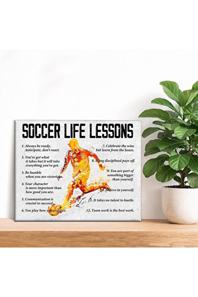 HOME MODE 30x40 cm Gallery Wrapped Canvas | Soccer Life Lessons Quote | Motiv...