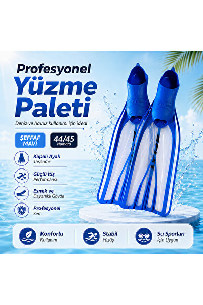 Apnea Split Palet 44/45 Numara, Profesyonel Yüzme ve Dalış Paleti, Kapalı Aya...