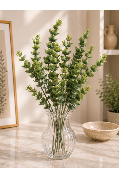 PINALE ART Beş Dal Gerçekçi Yapay Bitki , Yapay Çiçek 62 cm