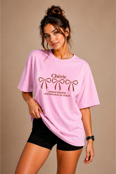 FECCY Tricou Premium Cherry Kurdalye unisex oversize pentru femei Tricou over...