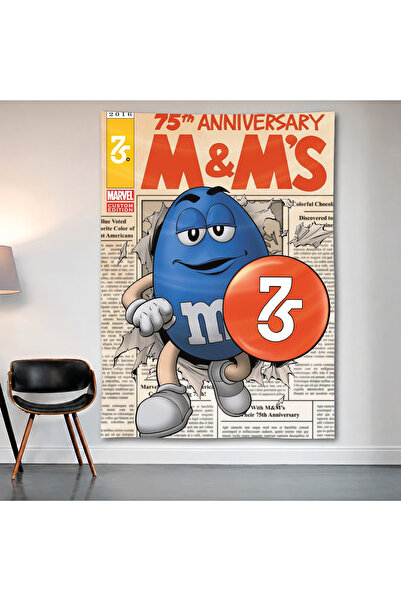 Geek Cultcha M&M's Blue Mascot Wall Covering Wall Tapestry First Quality Sati...