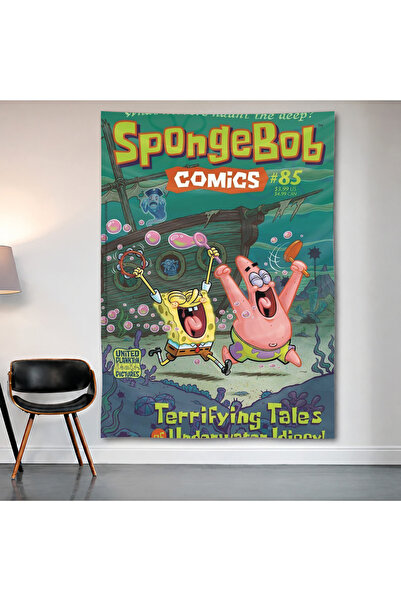 Geek Cultcha Spongebob Comics: Terrifying Tales Wall Cloth Wall Tapestry Firs...