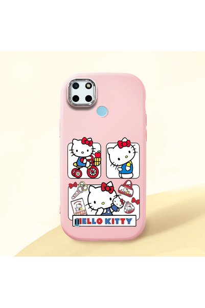 Hontinga Realme C25Y Compatible Case Camera Protector Pink Silicone Couple Ph...
