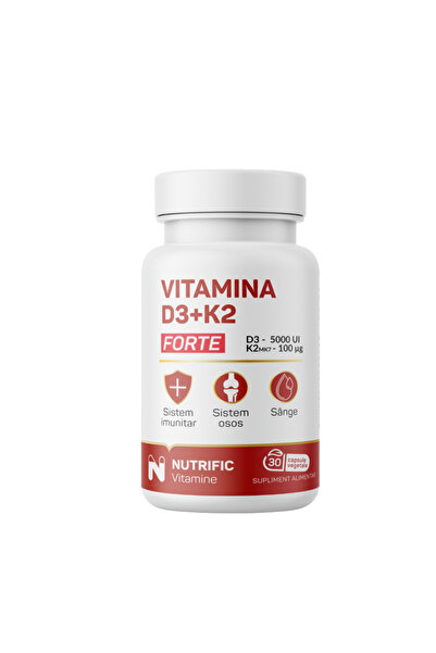 NUTRIFIC Vitamina D3 5000UI + K2 100mcg Forte 30cps vegetale