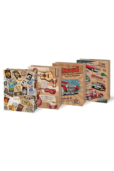 OEM Punga cadou MFP kraft multicolor 19x25x9cm set