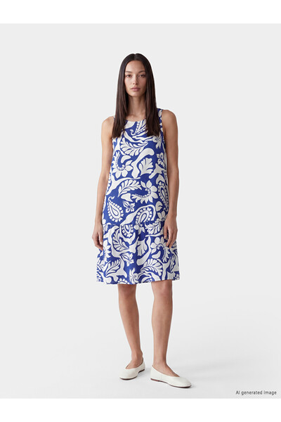 LC Waikiki Rochie cu guler rotund, florală, cu volane