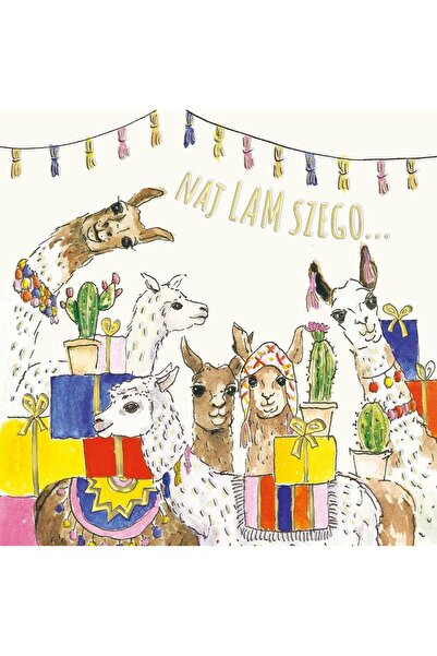 HENRY Felicitare aniversara Lama neon 15x15cm multicolor
