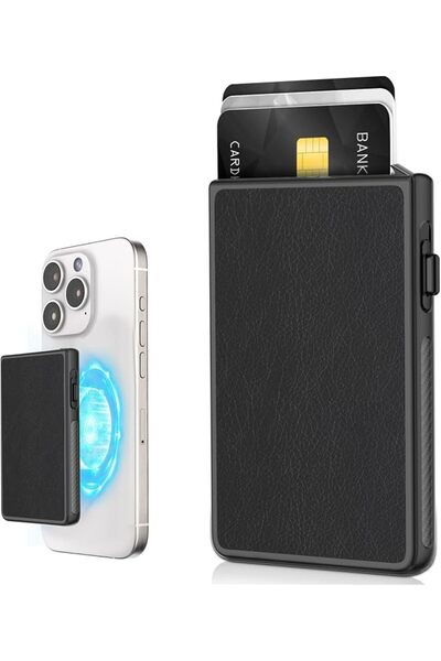 Generic Magnetic Wallet Compatible with Magsafe, Slim Pop-up Card Holder with...