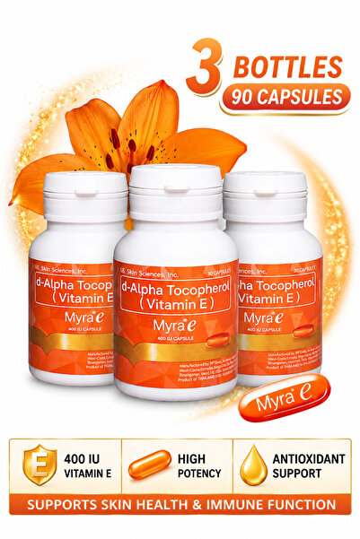 Myra Vitamin E 400 International Units, 90 Capsules (3 Bottles x 30 Capsules ...