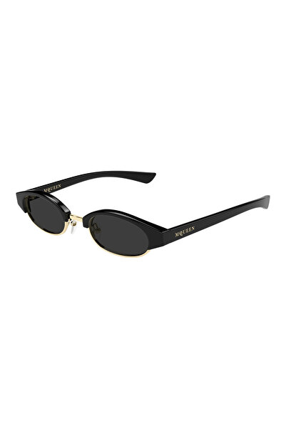 ALEXANDER MCQUEEN AM0534S 001 Siyah Gri Oval Unisex Güneş Gözlüğü