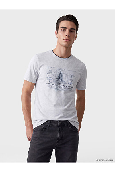 LC Waikiki Tricou bărbătesc imprimat cu guler rotund