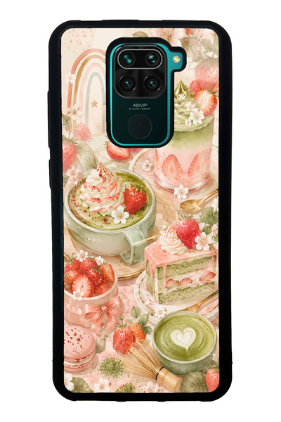 Spoyi Xiaomi Redmi Note 9 Blush Matcha Garden Design Glossy Phone Case