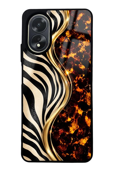 Spoyi Oppo A38 Black Safari Design Glossy Phone Case