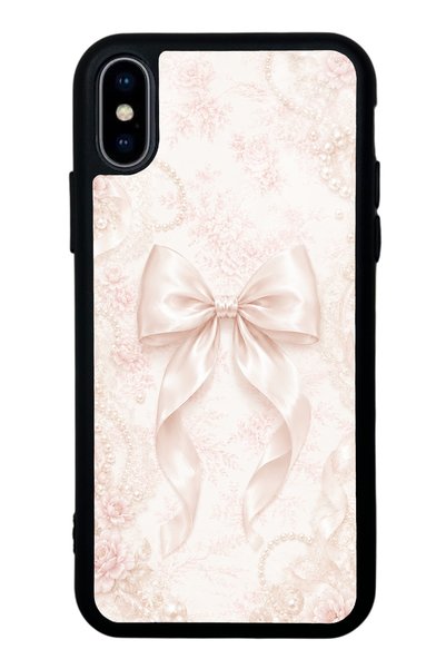 Spoyi iPhone X Glossy Phone Case with Blush Pearl Bow Design