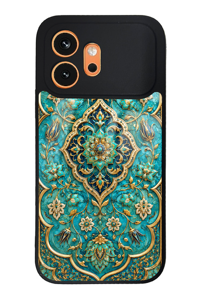 Spoyi Honor 600 Glossy Phone Case with Turquoise Ottoman Jewel Design