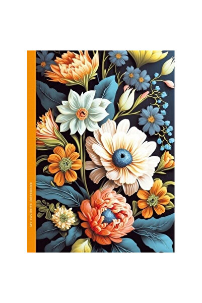 Fresh Caiet decorativ 143x200 mm, 48 de pagini, grilă Flora portocaliu