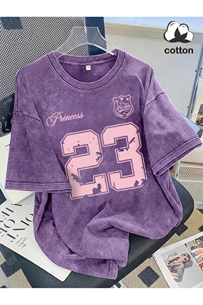 Touz Moda 23 Princess Printed Washable Vintage Unisex Oversize T-Shirt