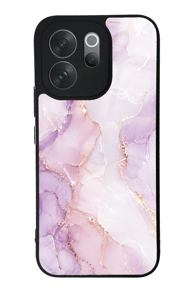 Spoyi Vivo V70 Lavender Rose Marble Tasarımlı Glossy Telefon Kılıfı