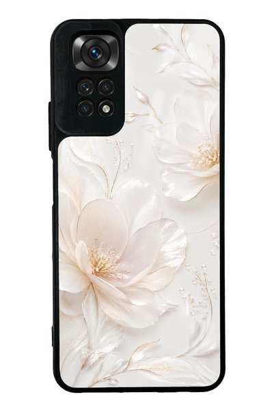 Spoyi حافظة هاتف لامعة بتصميم زهرة اللؤلؤ العاجي لهاتف Xiaomi Redmi Note 11S