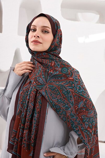 ENRİCO FERRİ Petra Dolgun Ethnic Pattern Shawl - Tile Turquoise