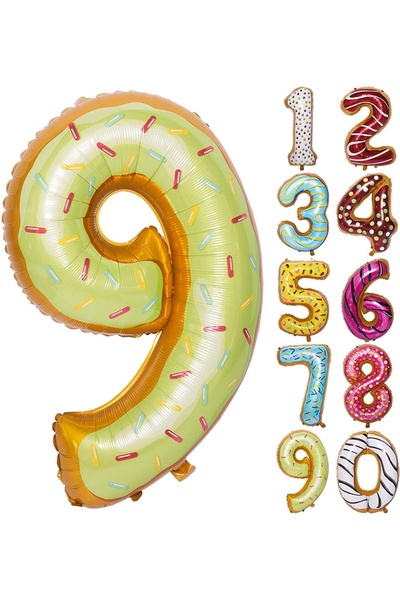 Baloane Vesele Balon Cifra 9 Donut 100 cm CFR17-9