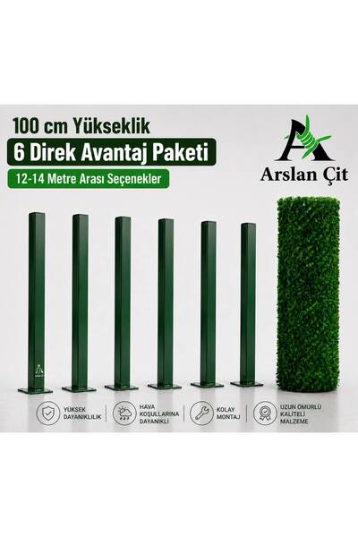 msy garden fenc Çim Çit 100 cm x (12m-14m) Arası Ölçü Seçenekleri 6 ADET Galv...