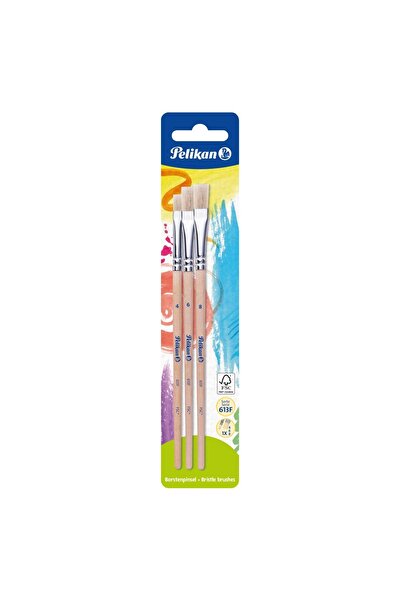Pelikan Set 3 pensule pictura 613f, Pelikan, Par de Porc, Mărimi 4, 6, 8