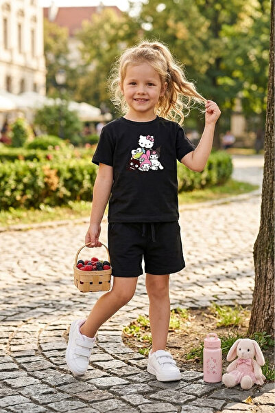 aytok tekstil Kız Çocuk Şort Tişört takım 3 4 5 6 7 8 9 10 yaş tshirt BestFri...