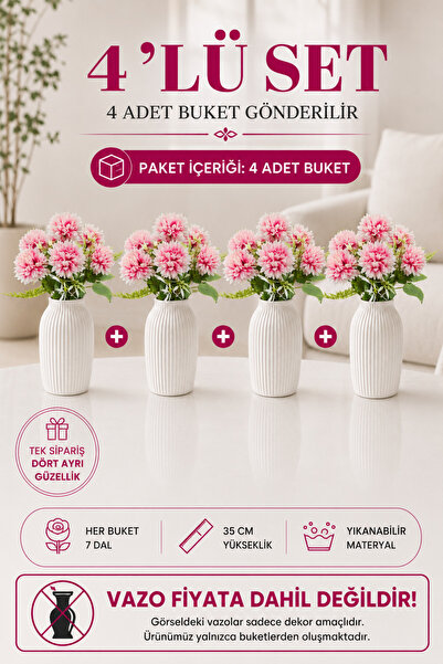 MD Aspiz Flowers 4 باقات من الزهور الاصطناعية، 7 باقات فاخرة من زهور الأقحوان...