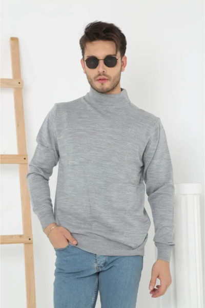 Livizmir Moda Men's half-neck knit sweater, soft textured cotton, fine weave,...