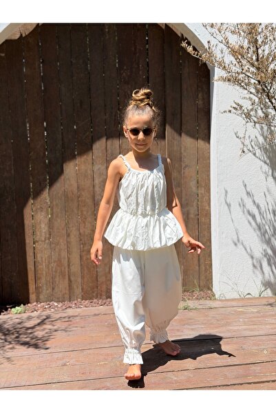 Balerinikizler Baby&Kids Poplin Suit with Shalwar Leg Detail