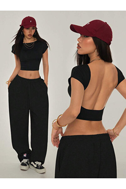PALPİTO Women's Backless Crop Body