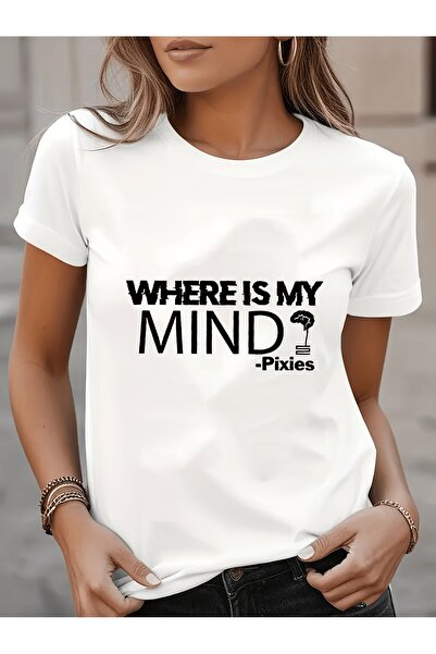 01THEONE Print T-Shirt Minimalist Semi-Sheer Short Sleeve Crew Neck Top with ...