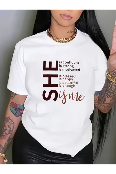 12 HERTZ Women'S Casual Loose-Fitting Summer Short-Sleeve T-Shirt with a Roun...