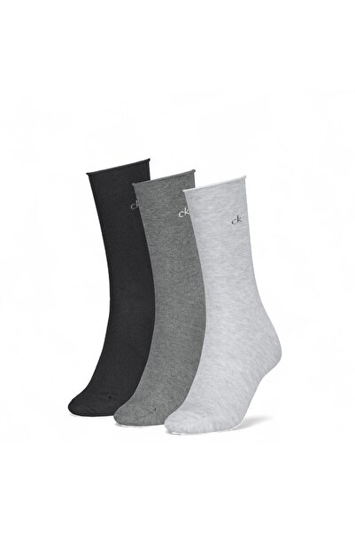 Calvin Klein Unisex Brand Logo Gray Socks Suitable for Daily Use