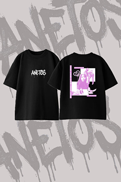 Anetos Тениска Pinkpantheress с музикален дизайн, с принт на гърба, памучна, ...