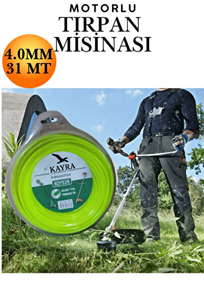 KAYRA LEATHER CRAFT 4 mm 31 Metre Tırpan Misinası Motorlu Tırpan Yuvarlak Mis...