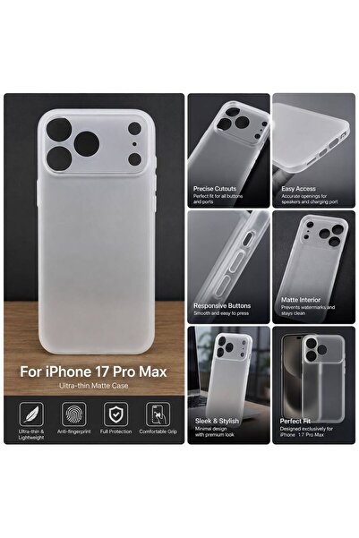 Vivuzono Apple iPhone 17 Pro Max Air Skin Protective Case Cover - Frosted Clear