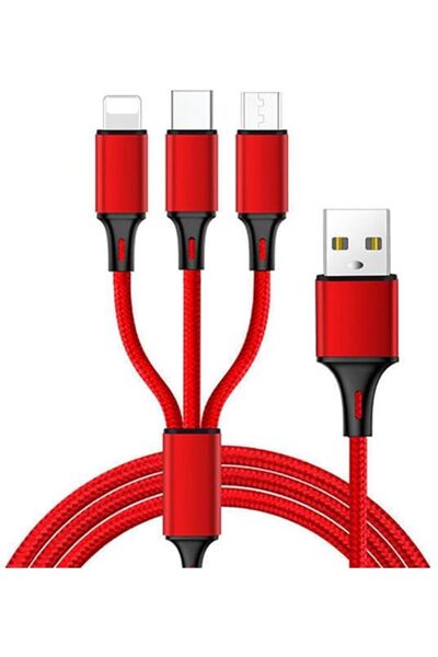 Generic 3-in-1 Fast Charging Cable 1.2M – USB to Lightning/Type-C/Micro USB –...