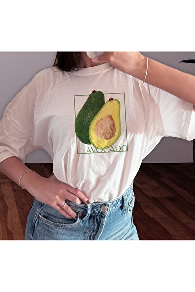 Grafftee Clothing تي شيرت كبير الحجم مطبوع عليه الأفوكادو للجنسين